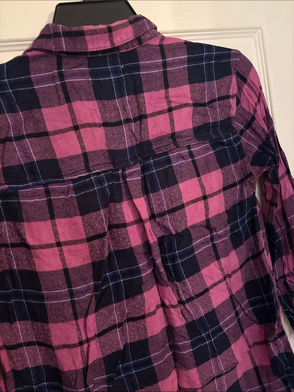 Old Navy Pink and Navy Plaid Button-Down Shirt